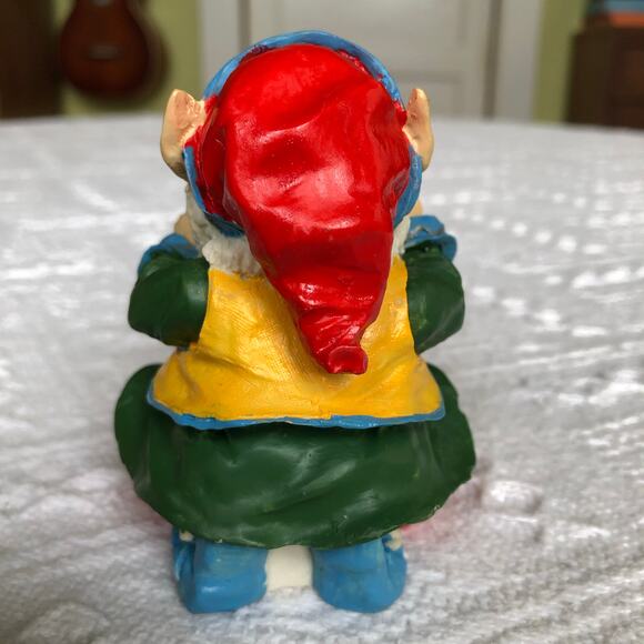 1994 Poly Stone Santa's Elf With Stocking Hinged Figurine 4" Gnome Bear Soldier - Picture 6 of 10